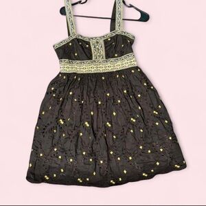 Moda International Brown Dress with Gold Accents